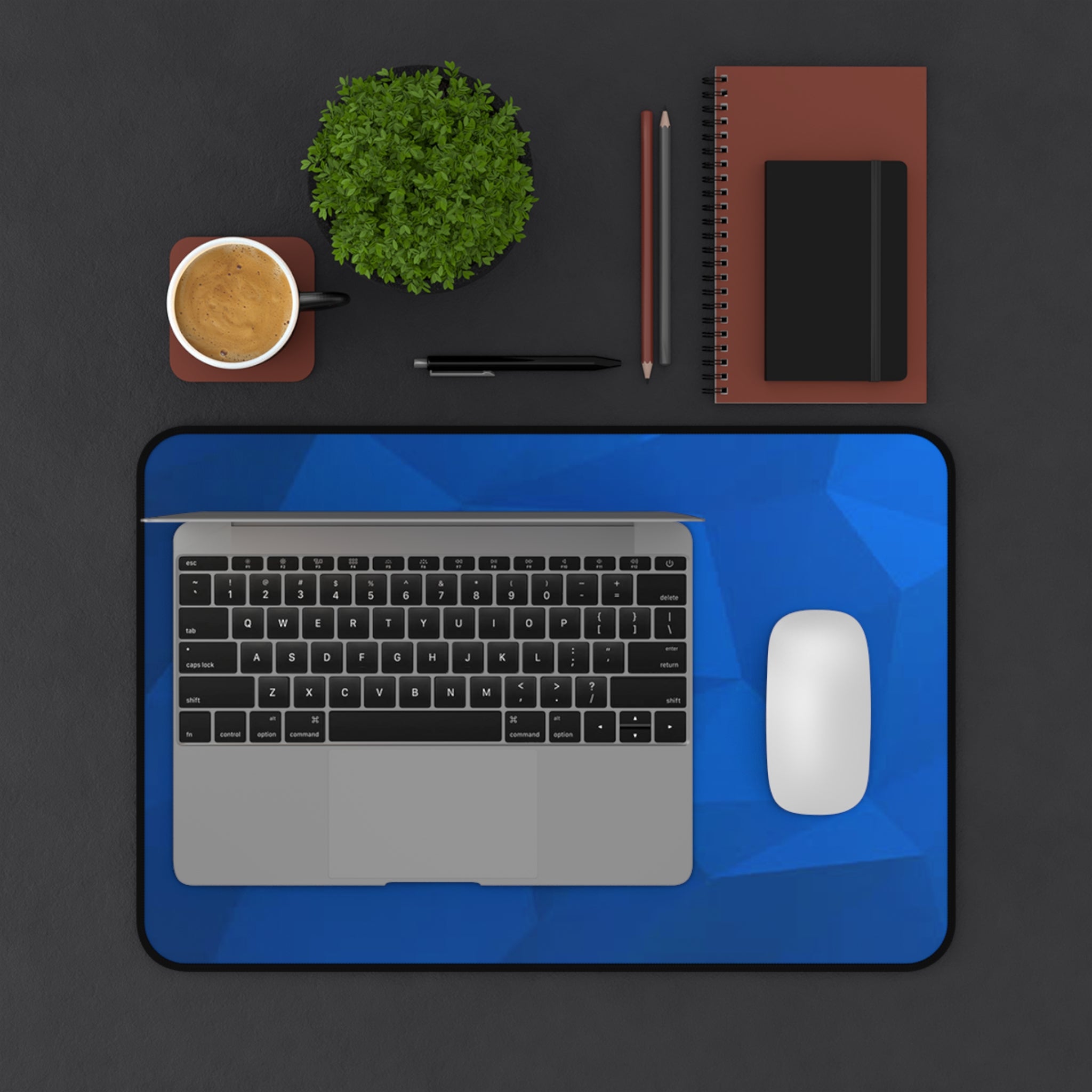 Blue Geometric Mouse Pad