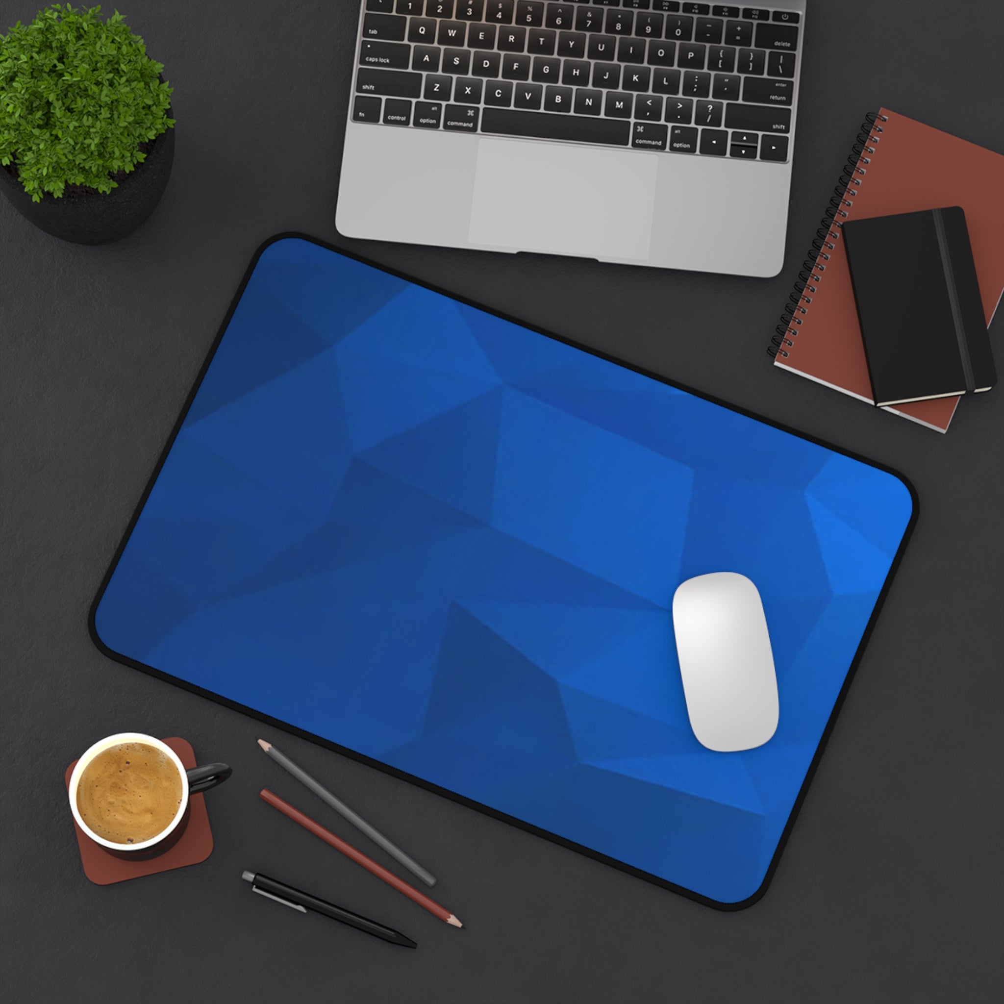 Blue Geometric Mouse Pad
